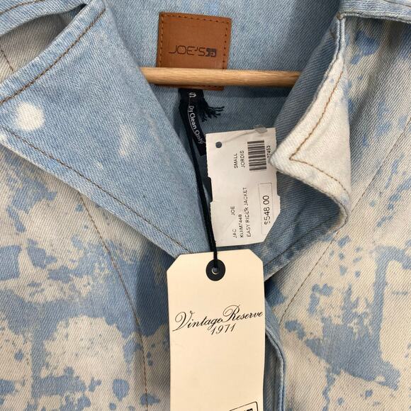 Joes Jacket Women’s Small Leather Sleeves Jean Easy Rider Denim Acid Wash - Picture 2 of 11